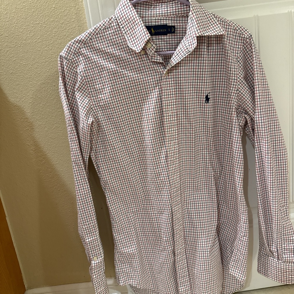 Ralph Lauren White and Red Plaid Shirt